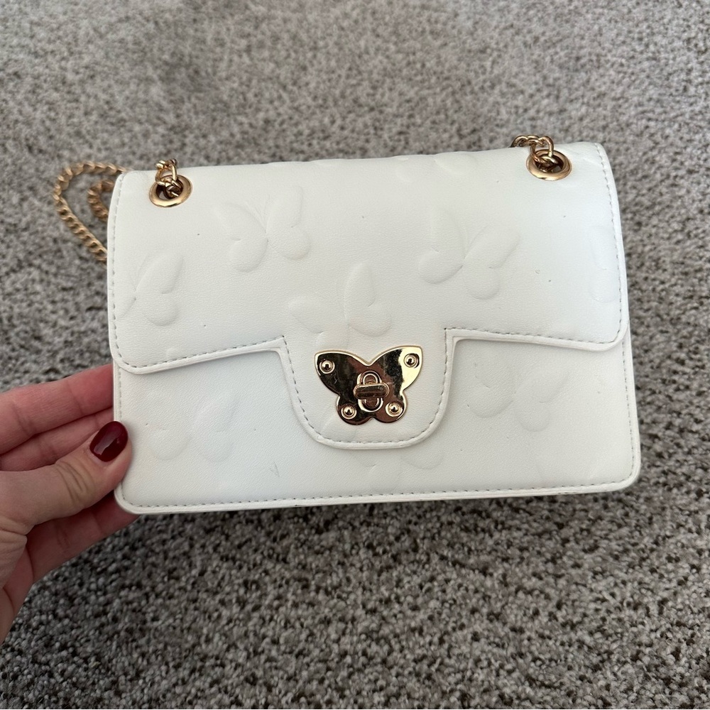 LOVEDREAM Ivory Jelly Flap Bag Butterflies Double Chains Mini Crossbody R $55 - Picture 4 of 16